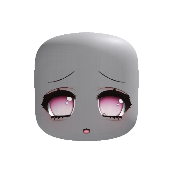 animated 🤍 kawaii doll eyes moe face in pink