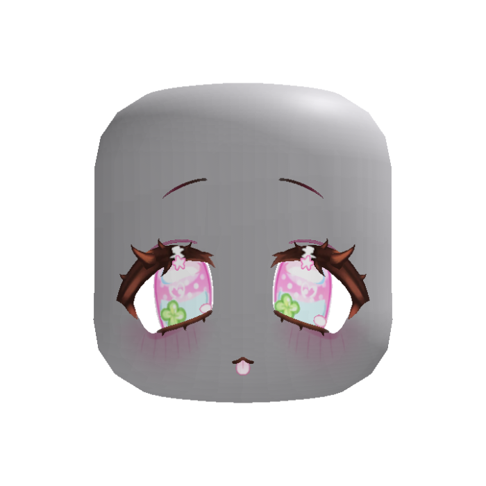 (Animated) Pink Cute Clover Chibi Amazed Face