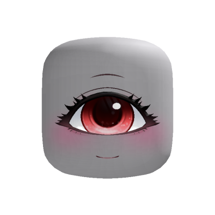 Kawaii Cyclops Anime Girl Head (Red)