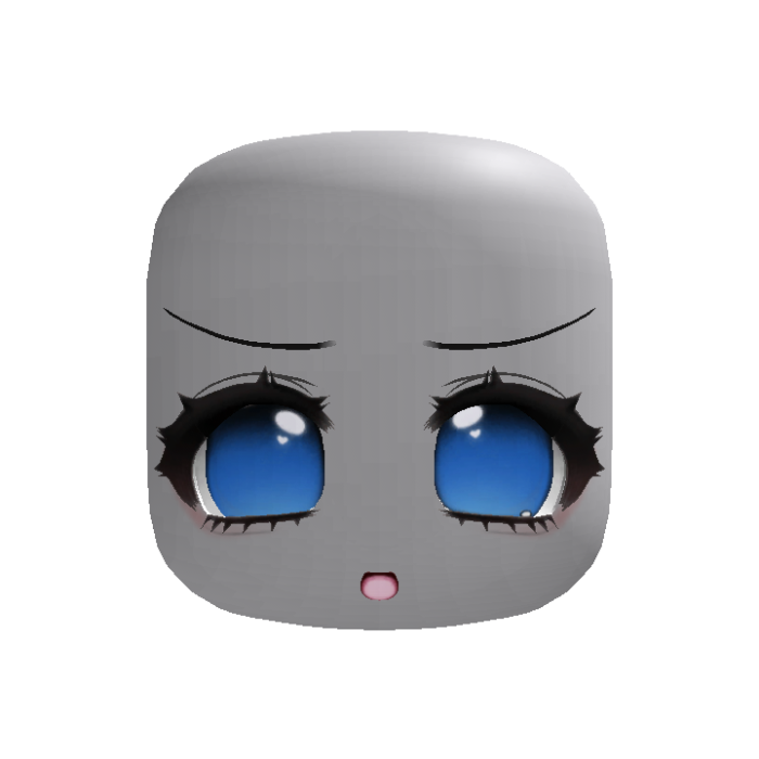 (Animated) Adorable Kawaii Moe Blue Excited Face