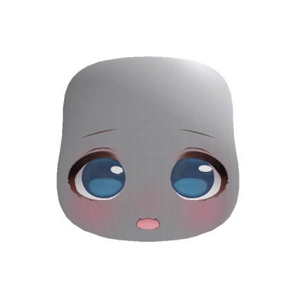 Soft Kawaii Adorable Anime Face (Blue)
