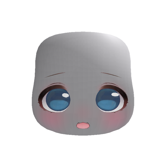 Soft Kawaii Adorable Anime Face (Blue)