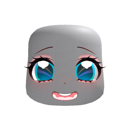 Happy Kawaii Tweencore Face in Aqua Blue
