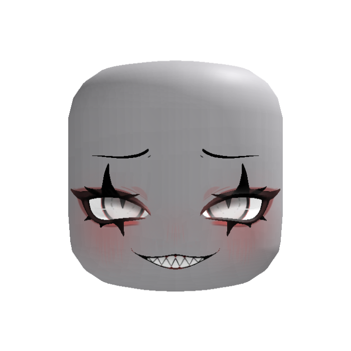 Mocking Halloween Evil Clown Smirk Face In White