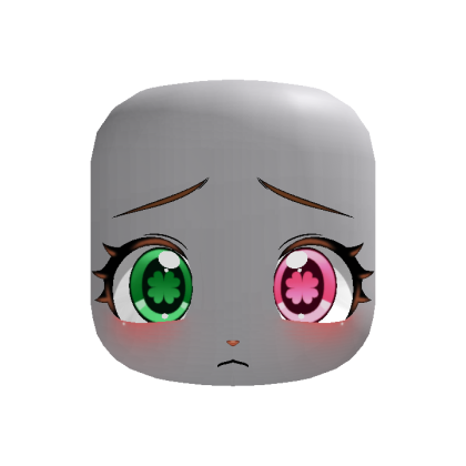 ♡ cute bunny face in green and pink ♡