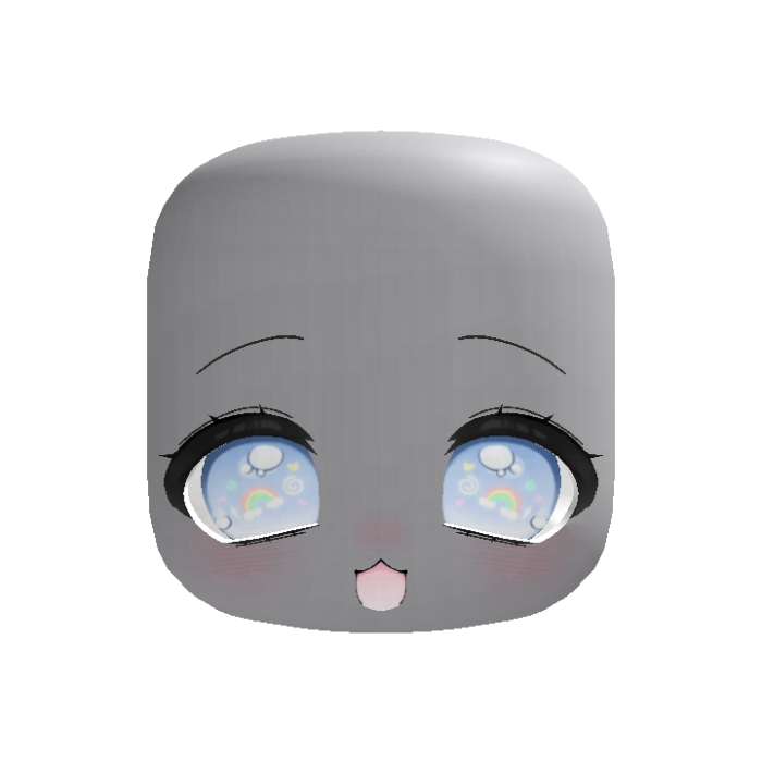 (Animated) Blue Cute Excited Face