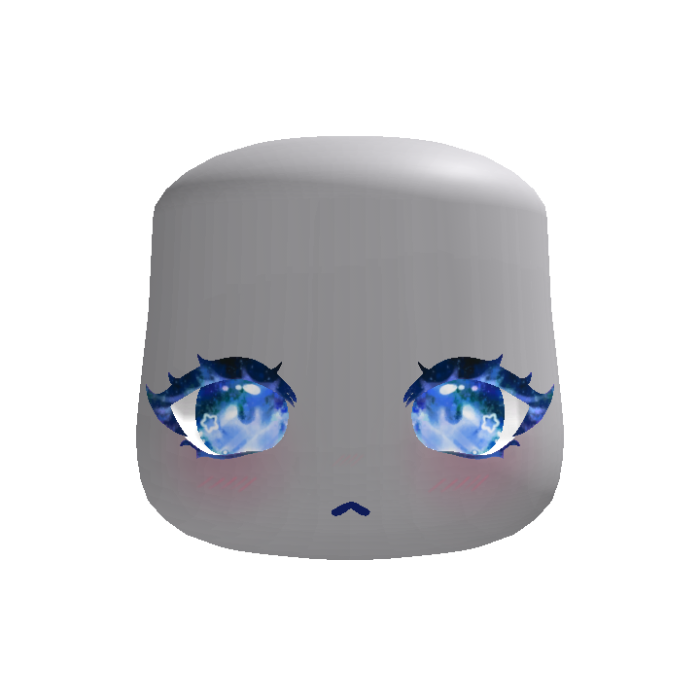 Sparkling Glittering Anime Face (Ocean Blue)