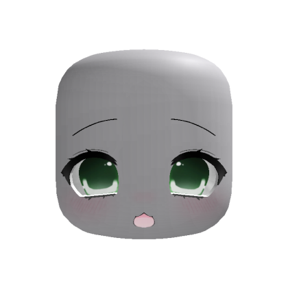 (Animated) Green Adorable Kawaii Chibi Amazed Face