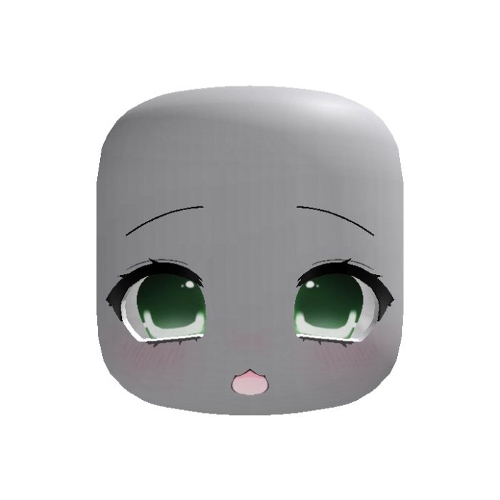 (Animated) Green Adorable Kawaii Chibi Amazed Face