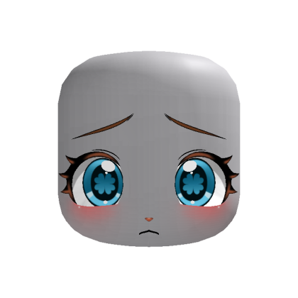 ♡ cute bunny face in blue ♡