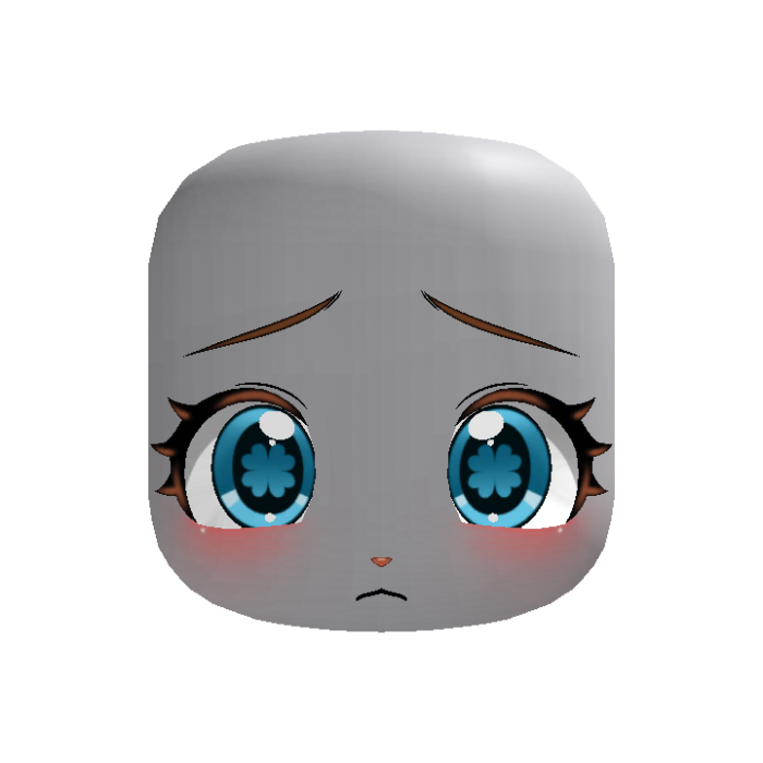 ♡ cute bunny face in blue ♡