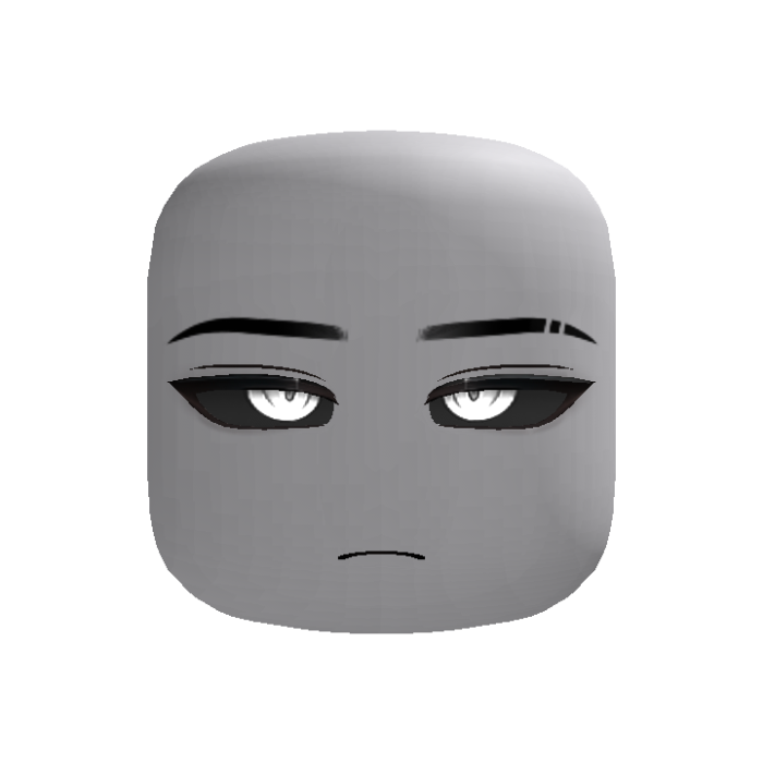 Powerful Cyber Anime Boy Face (White)