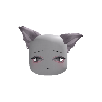 Sleepy Black Fox Ears Natural Head (Animated)