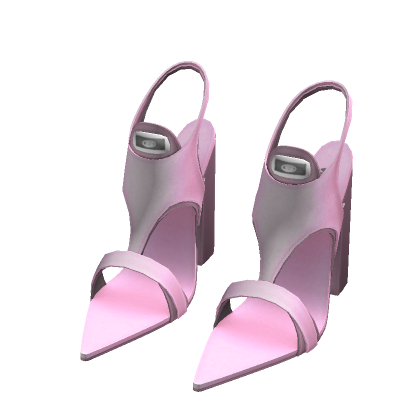 ☆ pink pointy block heel sandals (syaa ver.) thumbnail