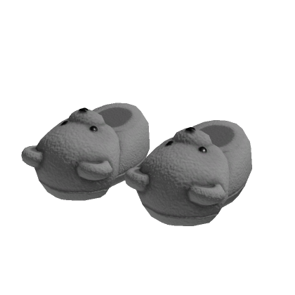 Grey Fuzzy Bear Slippers