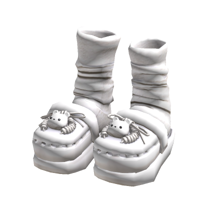 [fendudu]Bear Cub Denim-shoes(white) thumbnail