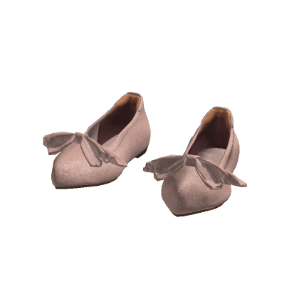 Toe Bow Flats Ballerina Shoes (Pink) thumbnail