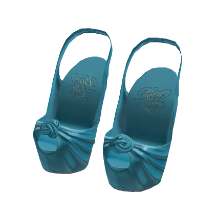 2012 Satin Slingback Platform Heels | Aquamarine thumbnail