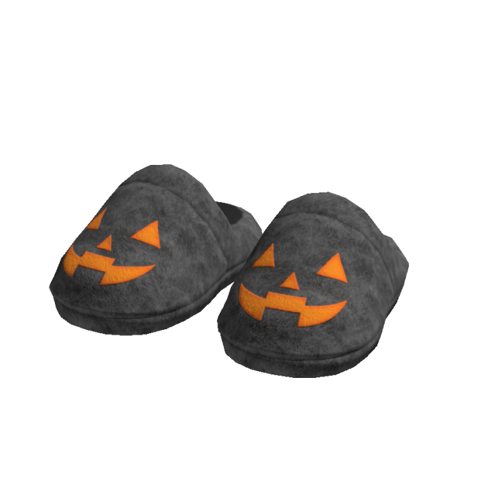 Halloween Pumpkin Jack-O'-Lantern Slippers (Grey)