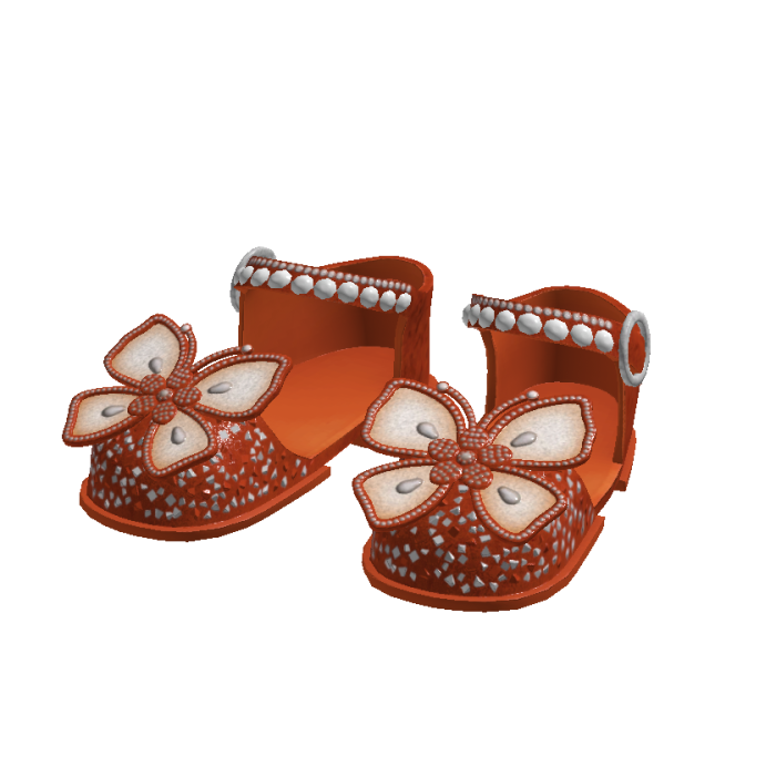 Orange Glitter and Gems Butterfly Sandals