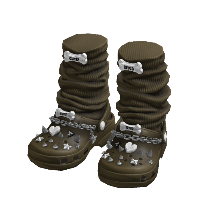 Emo Green Crocs w/ Socks