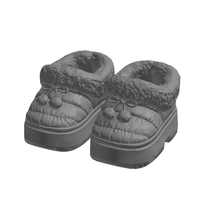 Gray Cozy Fur Platform Slippers 3.0