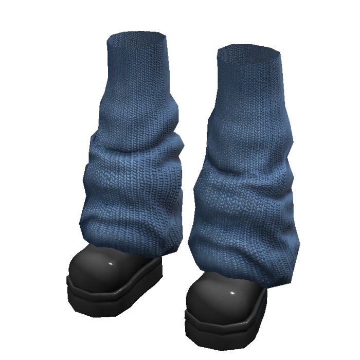 Blue & Black Y2K Legwarmer Platform Boots • DD23