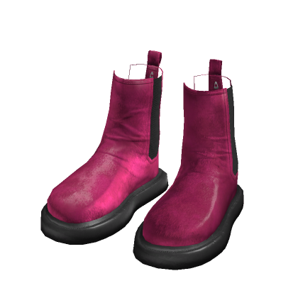 Pink Velvet Chelsea Boots