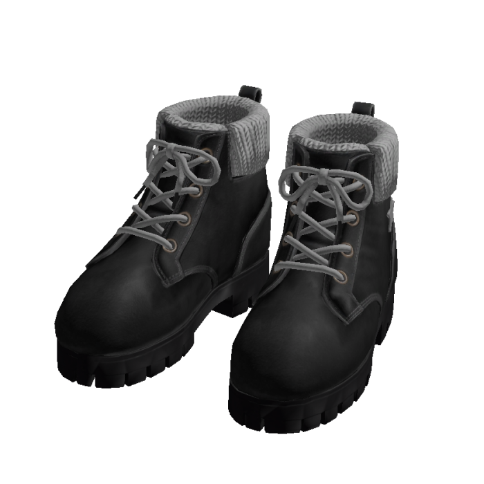 leather fur boots [black]