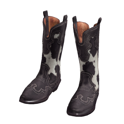 Black Cow Print Y2K Preppy Cowgirl Boots