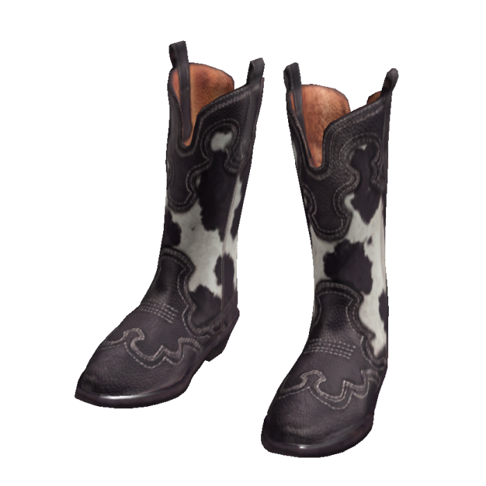 Black Cow Print Y2K Preppy Cowgirl Boots