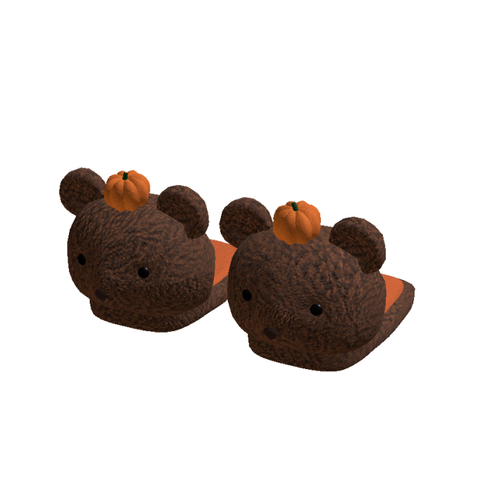 Brown Bear Pumpkin Halloween Slippers