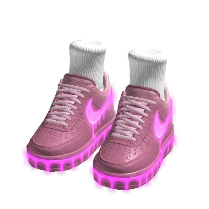 Pink GLOWING Drip Sneakers w/ Socks
