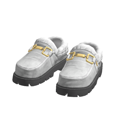 suede loafers [white]