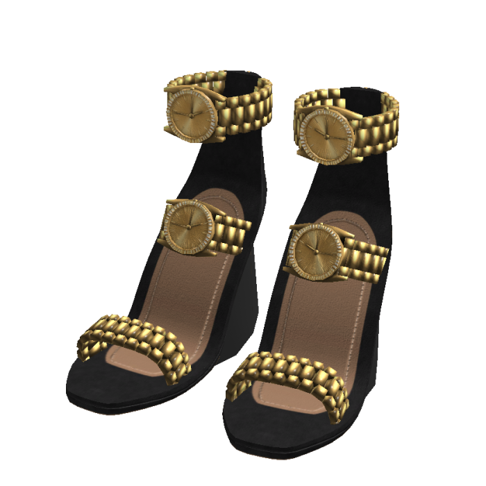 Gold Watches Strap Heels