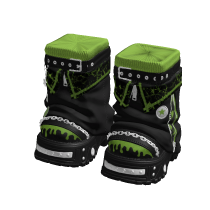 Y2K Stylish Arctic Boots Black And Green