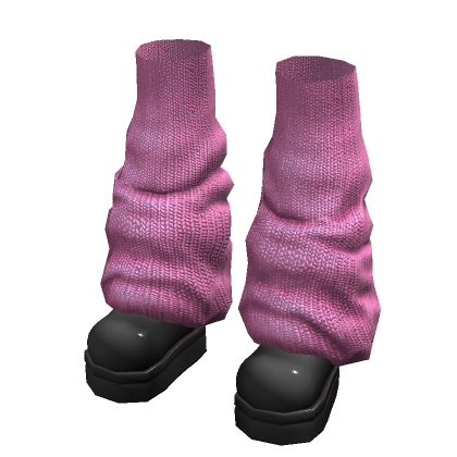 Pink & Black Y2K Legwarmer Platform Boots • DD23