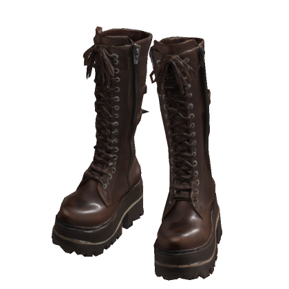 Dark Brown Lace-Up Combat Boots [PBR] thumbnail