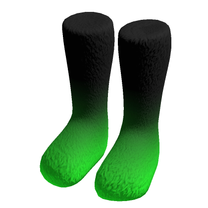Green Gradient Fur Boots