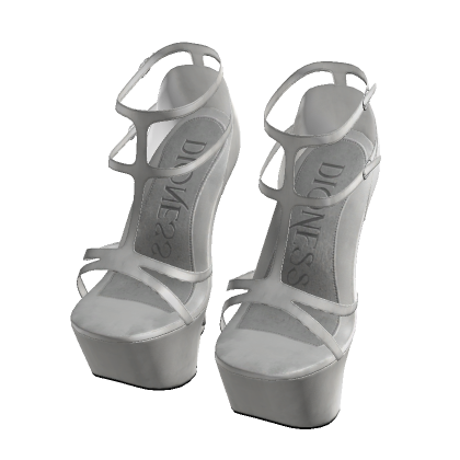 White Armor Wedge Heels