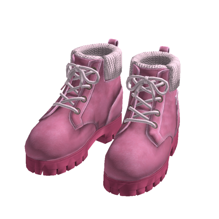 leather fur boots [pink]