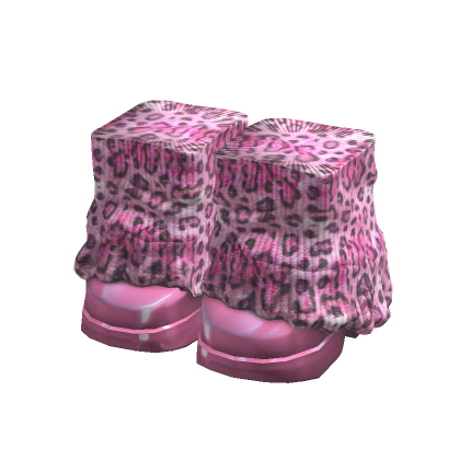 pink leopard doll platform y2k shoes + leg warmers thumbnail