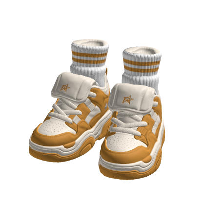 Yellow Chunky Designer Sneakers w/ Socks