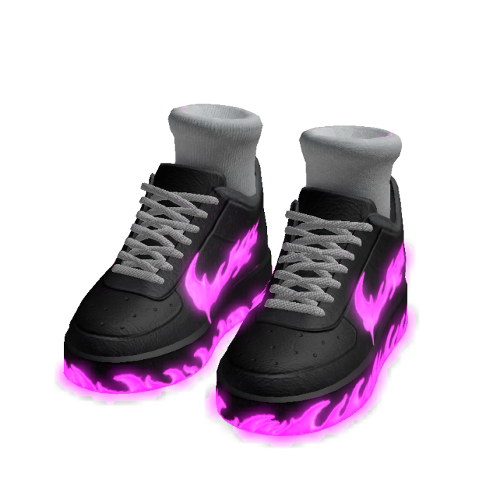 Emissive Flaming Shoes Pink