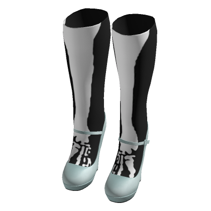 ☆ teal wedge heels with bone socks (It-girl ver.) thumbnail