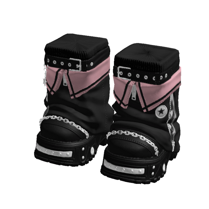 Y2K Stylish Arctic Boots Black And Pink
