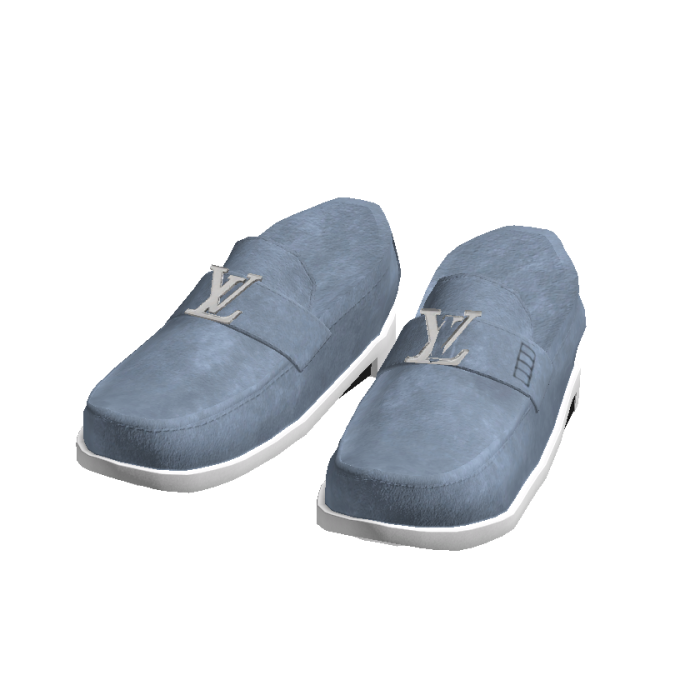 Light Blue Suede Designer Loafers