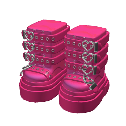 Goth Platform Boots (Hot Pink) thumbnail