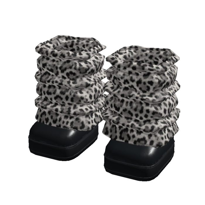 Snow Leopard Fluffy Boots