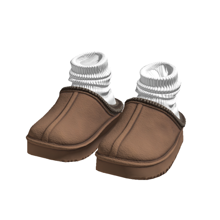 Trendy Cosy Fall Brown Slippers with Socks